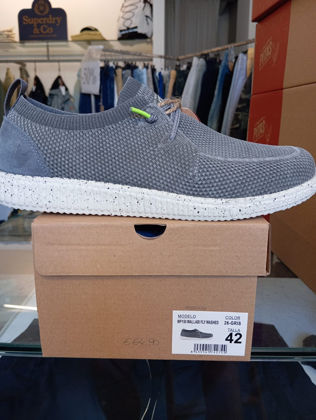 Wallabi Fly gewaschen Grau Pitas