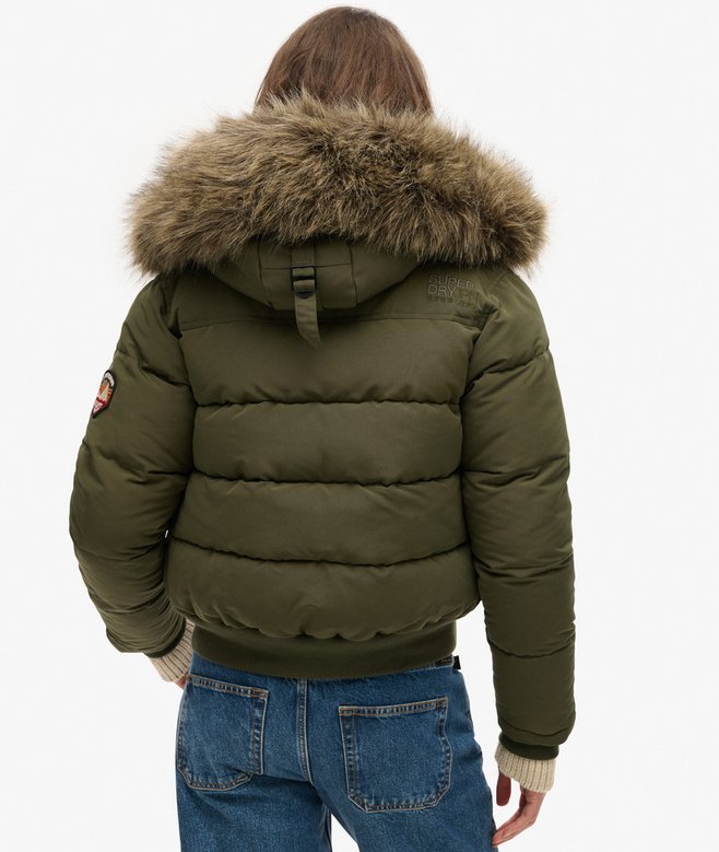 Blouson aviateur Everest avec capuche et fausse fourrure