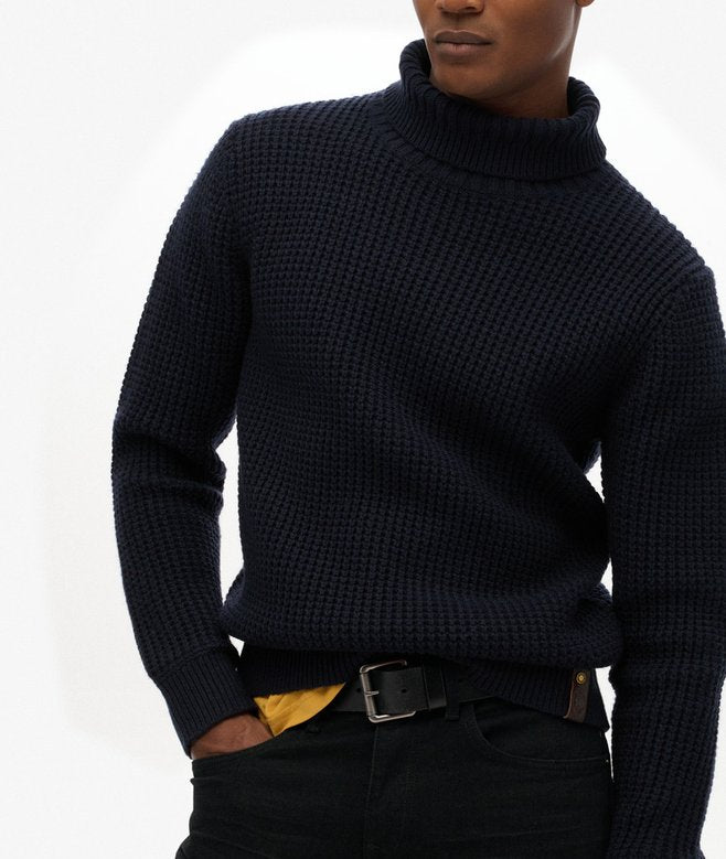 Textured turtleneck sweater