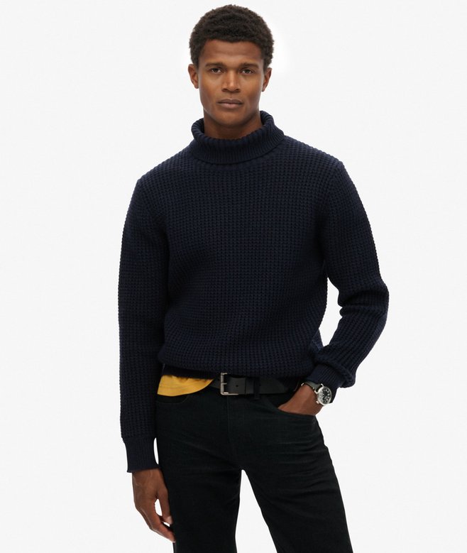Textured turtleneck sweater